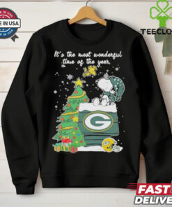 It’s The Most Wonderful Time Of The Years Peanuts And Friends X Green Bay Packers Merry Christmas Shirt