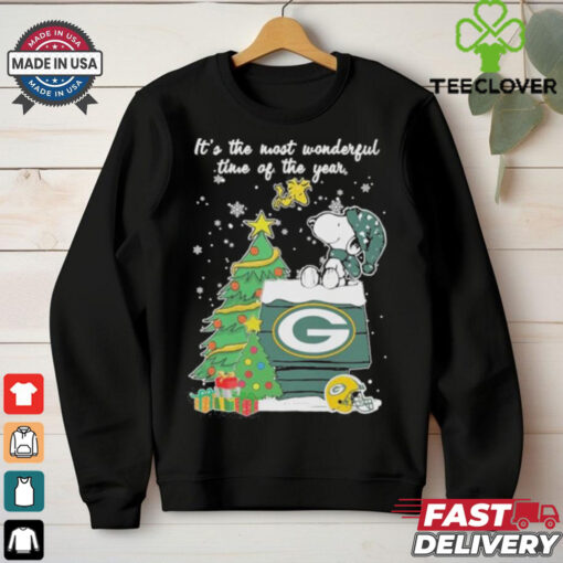 It’s The Most Wonderful Time Of The Years Peanuts And Friends X Green Bay Packers Merry Christmas Shirt