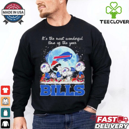 It’s The Most Wonderful Time Of The Years Peanuts Characters X Buffalo Bills Merry Christmas Shirt