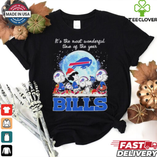 It’s The Most Wonderful Time Of The Years Peanuts Characters X Buffalo Bills Merry Christmas Shirt