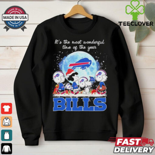It’s The Most Wonderful Time Of The Years Peanuts Characters X Buffalo Bills Merry Christmas Shirt