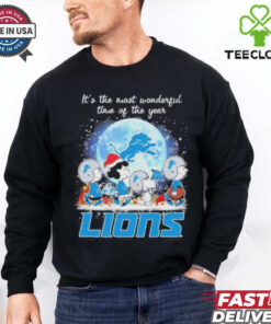 It’s The Most Wonderful Time Of The Years Peanuts Characters X Detroit Lions Merry Christmas Shirt