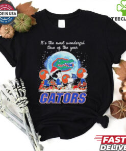 It’s The Most Wonderful Time Of The Years Peanuts Characters X Florida Gators Merry Christmas Shirt