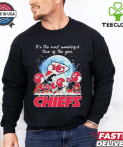 It’s The Most Wonderful Time Of The Years Peanuts Characters X Kansas City Chiefs Merry Christmas Shirt