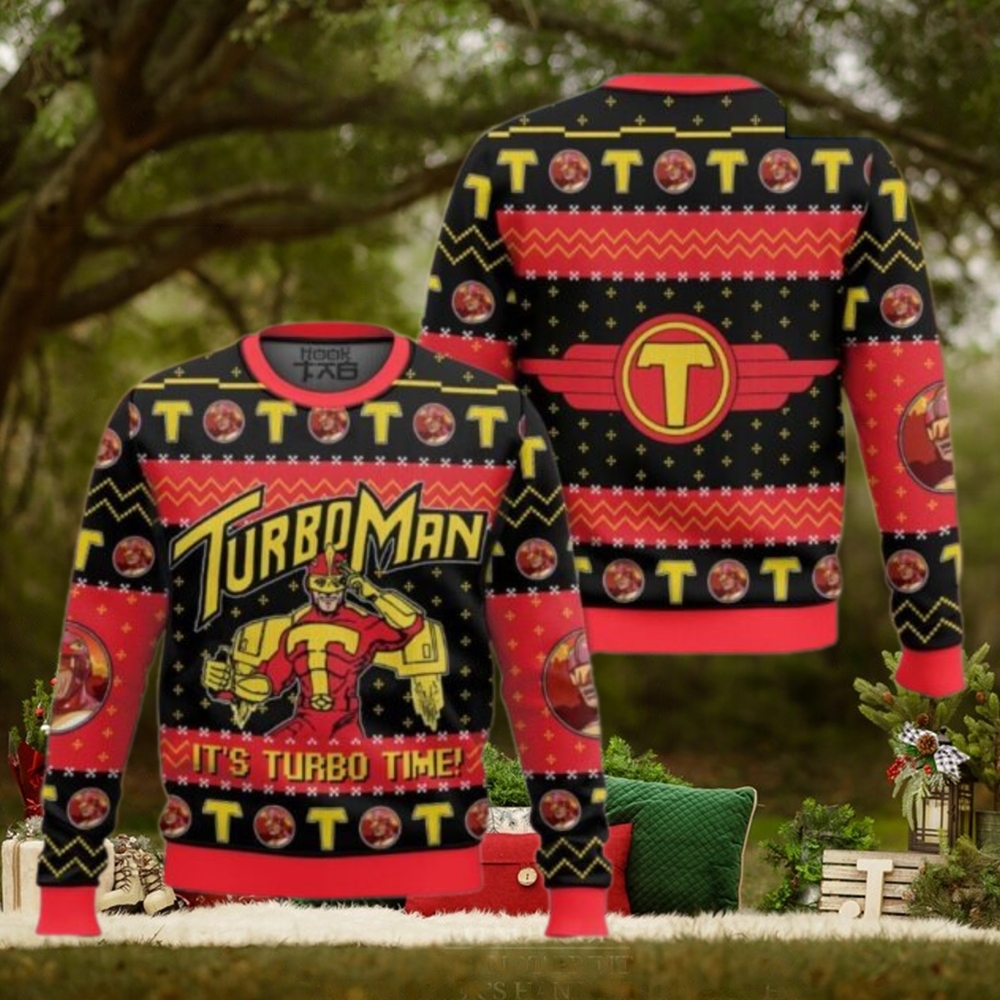 It’s Turbo Time! Turbo Man Jingle All the Way Ugly Sweater It’s Turbo Time! Turbo Man Jingle All the Way Ugly Sweater