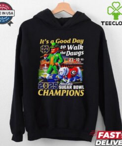It’s a Good Day to Walk the Dawgs 2025 Allstate Sugar Bowl Champions Notre Dame Mascot Shirt featuring a fun design celebrating the Fighting Irish’s Sugar Bowl victory, perfect for fans of Notre Dame and their mascot.