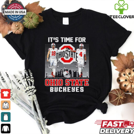 It’s time for Ohio State Buckeyes football Will Howard and Jeremiah Smith signatures skyline shirt