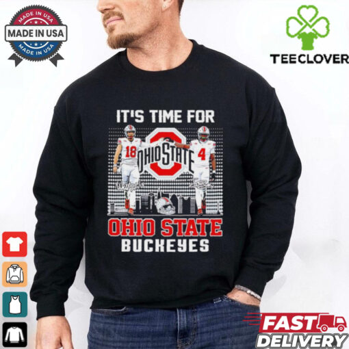 It’s time for Ohio State Buckeyes football Will Howard and Jeremiah Smith signatures skyline shirt