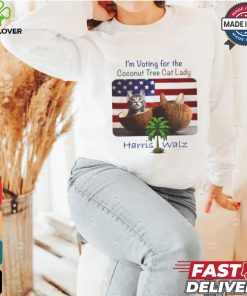 I‘m voting for the Coconut Tree Cat Lady Harris Walz 2024 American flag shirt 3 I‘m voting for the Coconut Tree Cat Lady Harris Walz 2024 American flag shirt