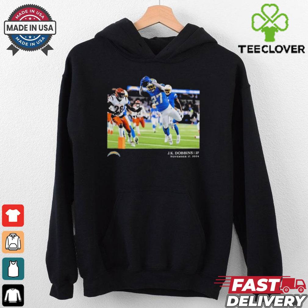 J.K. Dobbins 27 November 17 Los Angeles Chargers NFL Flash Features Week 11 T Shirt J.K. Dobbins 27 November 17 Los Angeles Chargers NFL Flash Features Week 11 T Shirt