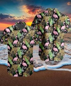 Vegas Golden Knights NHL Hawaiian Shirt Flamingo Pattern Beach Vacation Gift