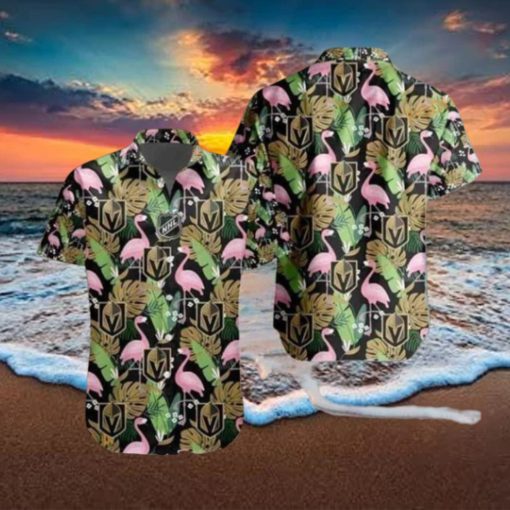 Vegas Golden Knights NHL Hawaiian Shirt Flamingo Pattern Beach Vacation Gift