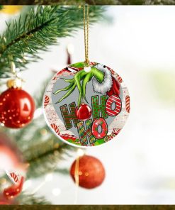 Hand Grinch Hohoho Merry Christmas Ceramic Ornament