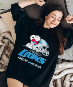 Snoopy Detroit Lions forever win or lose helmet logo hoodie, sweater, longsleeve, shirt v-neck, t-shirt