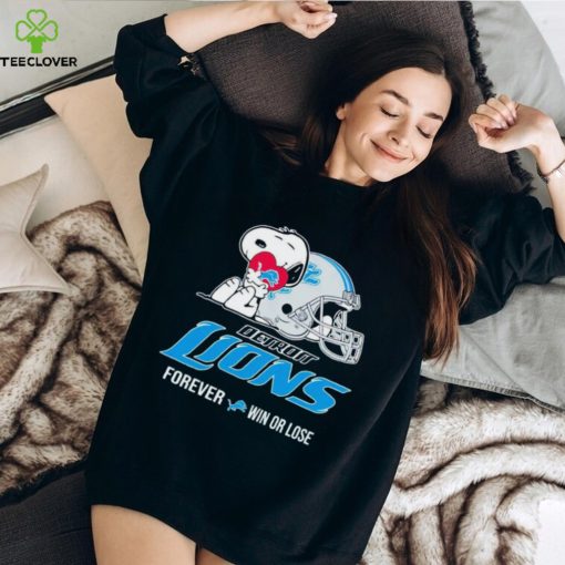 Snoopy Detroit Lions forever win or lose helmet logo hoodie, sweater, longsleeve, shirt v-neck, t-shirt