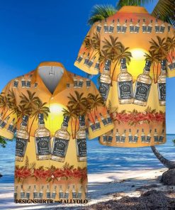 JD Palm Tree Sunset All Over Print Aloha Summer Beach Hawaiian Shirt