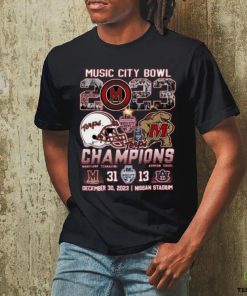 Music City Bowl 2023 Champions Maryland Terrapins 31 – 13 Auburn Tigers December 30, 2023 Nissan Stadium T Shirt