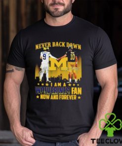 JJ McCarthy And Tom Brady Never Back Down I Am A Wolverines Fan Now And Forever T Shirt 1 JJ McCarthy And Tom Brady Never Back Down I Am A Wolverines Fan Now And Forever T Shirt