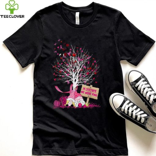 In October We Wears Pink Sugar Skull Breast Cancer Halloween T Shirt