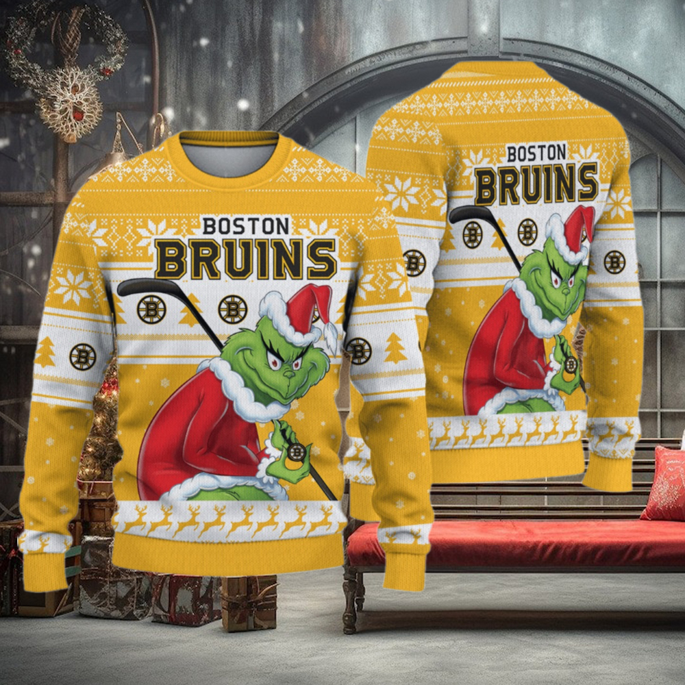 Boston Bruins Grinch Christmas Ugly Sweater Boston Bruins Grinch Christmas Ugly Sweater