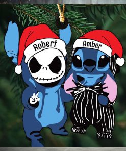 Jack And Stitch Christmas Gifts Ornament