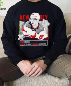 Jack Hughes New Jersey Devils ice hockey player information paper shirt 1 Jack Hughes New Jersey Devils ice hockey player information paper shirt