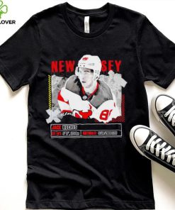Jack Hughes New Jersey Devils ice hockey player information paper shirt 5 Jack Hughes New Jersey Devils ice hockey player information paper shirt