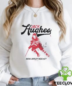 Jack Hughes New Jersey hockey center signature shirt