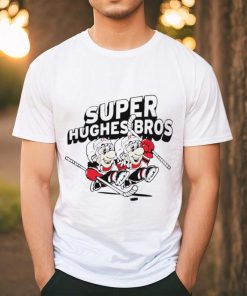Jack Hughes and Luke Hughes Super Hughes Bros hockey players funny shirt