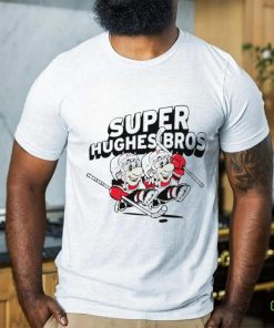 Jack Hughes and Luke Hughes Super Hughes Bros hockey players funny shirt