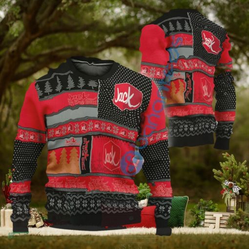 Jack In The Box Logo Design Ugly Christmas Sweater AOP Gift For Fans