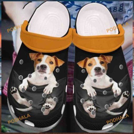 Jack Russell In Pockets Dog Paw Crocs