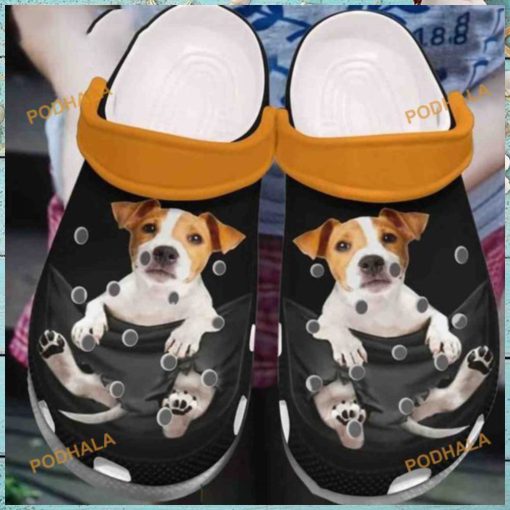 Jack Russell In Pockets Dog Paw Crocs