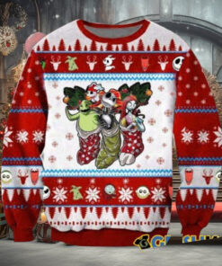 Jack Sally And Oogie Boogie Blue Funny Couples Ugly Christmas Sweaters