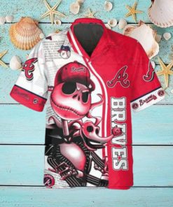 Jack Skeleton Atlanta Braves Hawaiian Shirt, Atlanta Braves Aloha Shirt, MLB Hawaiian Shirt