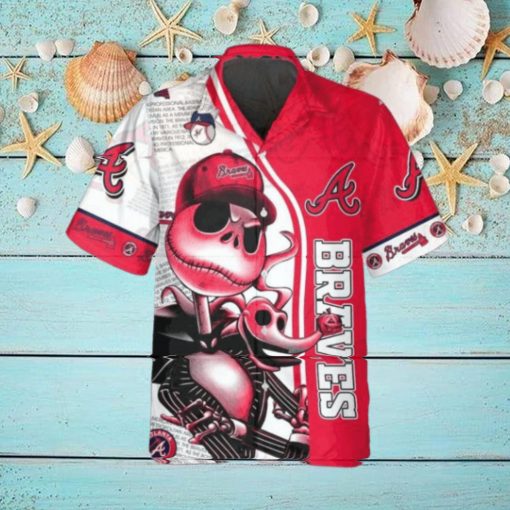 Jack Skeleton Atlanta Braves Hawaiian Shirt, Atlanta Braves Aloha Shirt, MLB Hawaiian Shirt