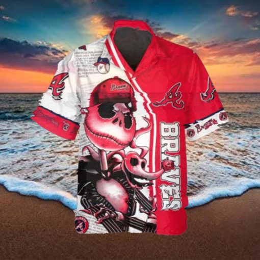 Jack Skeleton Atlanta Braves Hawaiian Shirt, Atlanta Braves Aloha Shirt, MLB Hawaiian Shirt