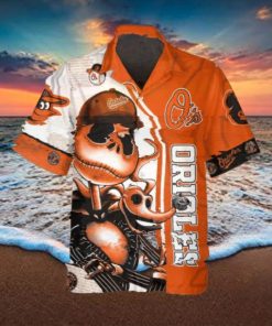 Jack Skeleton Baltimore Orioles Hawaiian Shirt, Baltimore Orioles Aloha Shirt, MLB Hawaiian Shirt