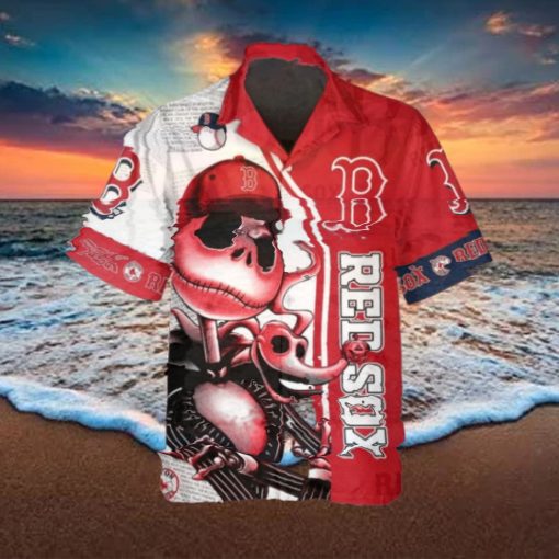 Jack Skeleton Boston Red Sox Hawaiian Shirt, Red Sox Aloha Shirt, MLB Hawaiian Shirt