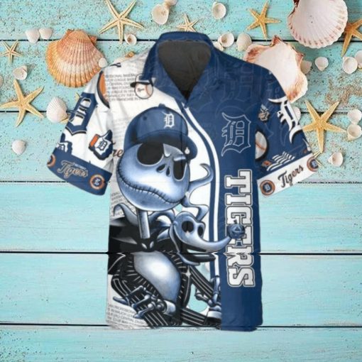 Jack Skeleton Detroit Tigers Hawaiian Shirt, Detroit Tigers Aloha Shirt, MLB Hawaiian Shirt