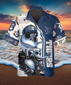 Jack Skeleton Detroit Tigers Hawaiian Shirt, Detroit Tigers Aloha Shirt, MLB Hawaiian Shirt