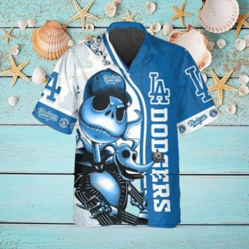 Jack Skeleton Los Angeles Dodgers Hawaiian Shirt, Dodgers Aloha Shirt, MLB Hawaiian Shirt