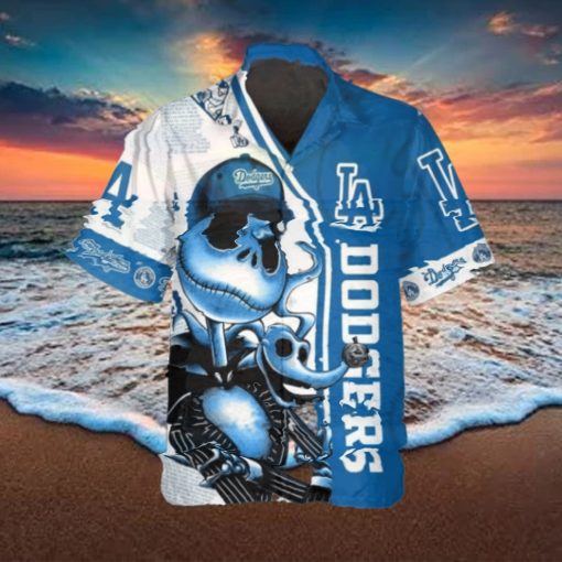 Jack Skeleton Los Angeles Dodgers Hawaiian Shirt, Dodgers Aloha Shirt, MLB Hawaiian Shirt