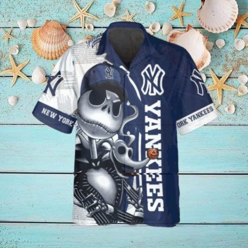 Jack Skeleton New York Yankees Hawaiian Shirt, Hawaiian Yankees Shirt, MLB Hawaiian Shirt