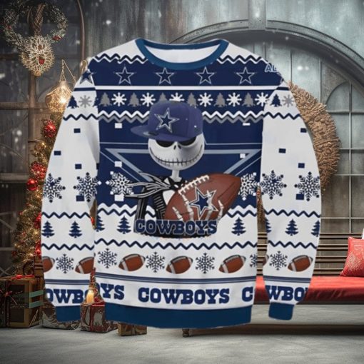Jack Skellington Dallas Cowboys Ugly Christmas Sweater Gift For Men And Women