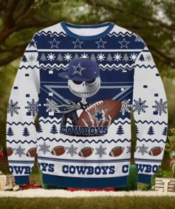 Jack Skellington Dallas Cowboys Ugly Christmas Sweater Gift For Men And Women