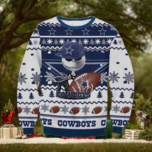 Jack Skellington Dallas Cowboys Ugly Christmas Sweater Gift For Men And Women