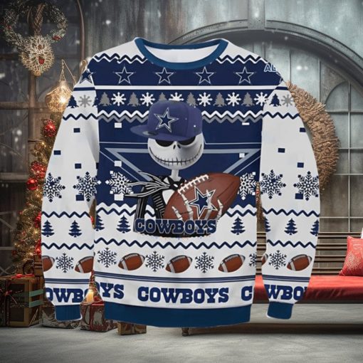 Jack Skellington Dallas Cowboys Ugly Christmas Sweater