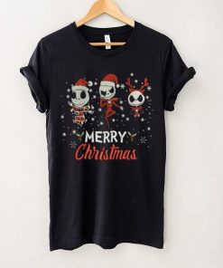 Jack Skellington Merry Christmas Machine Embroidery Effects T Shirt