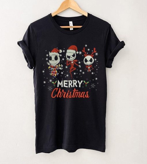 Jack Skellington Merry Christmas Machine Embroidery Effects T Shirt
